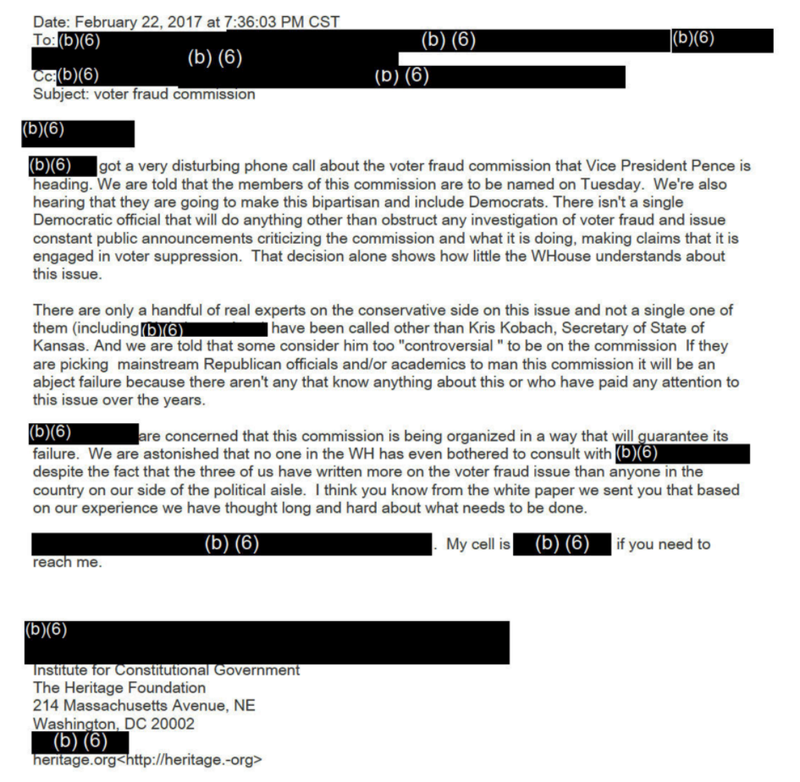 Source: Campaign Legal Center via US Department of Justice. (b)(6) is a FOIA exemption related to personal privacy, which is supposed to be, yet rarely ever, weighed against public interest in disclosure.